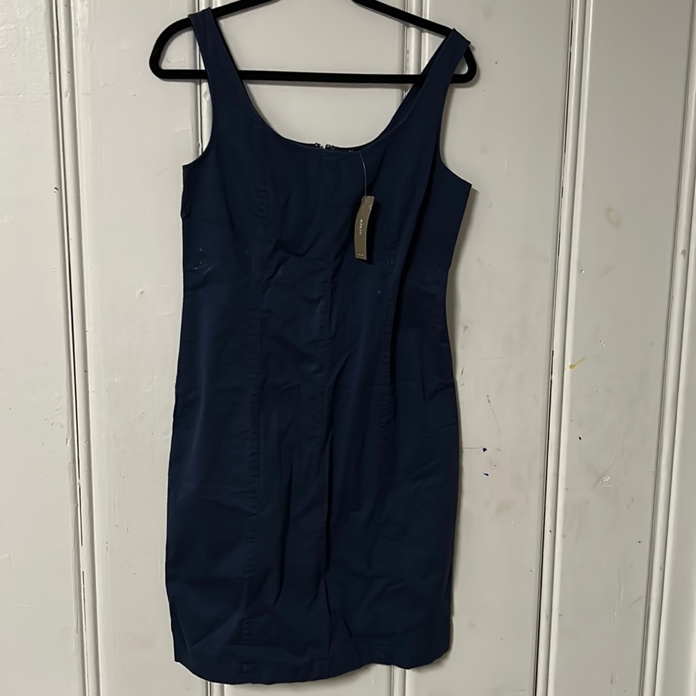 NWT Navy J. Crew scoop neck tank sheath dress.